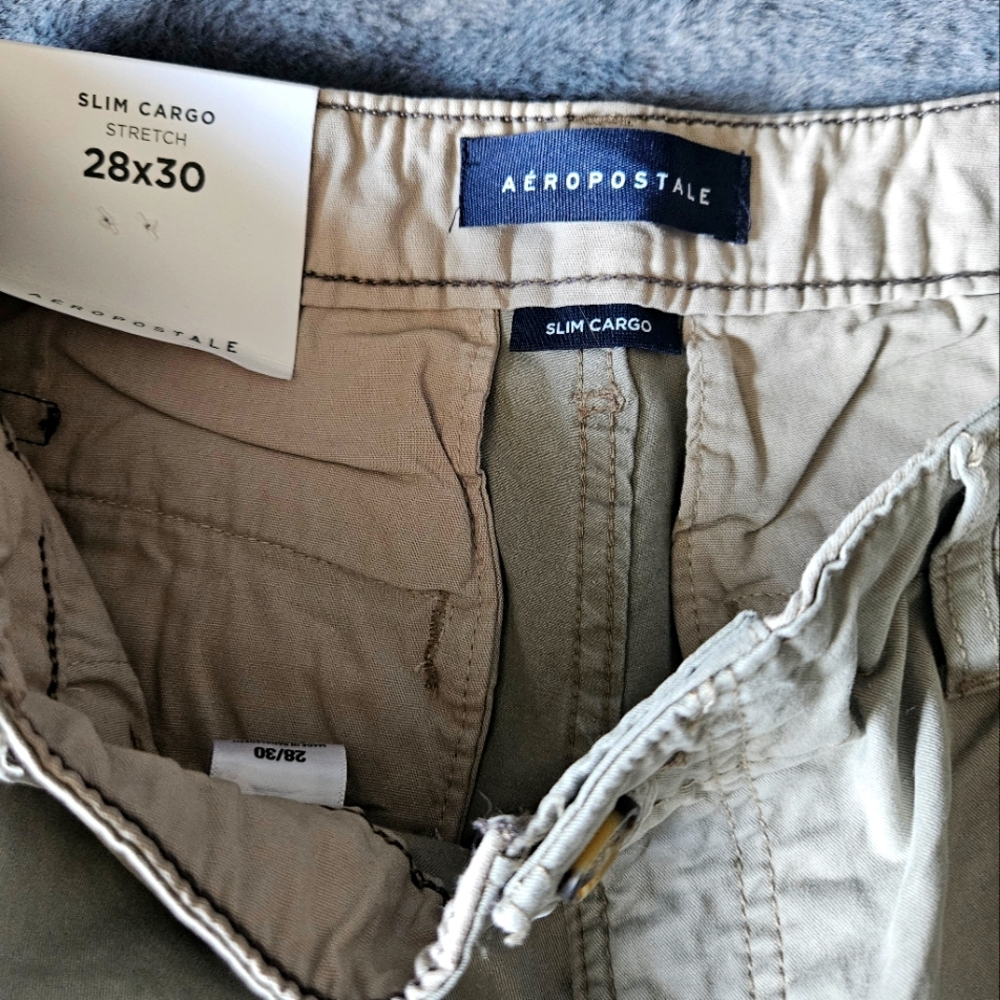 Aeropostale Men's Slim Cargo Pants - Gray